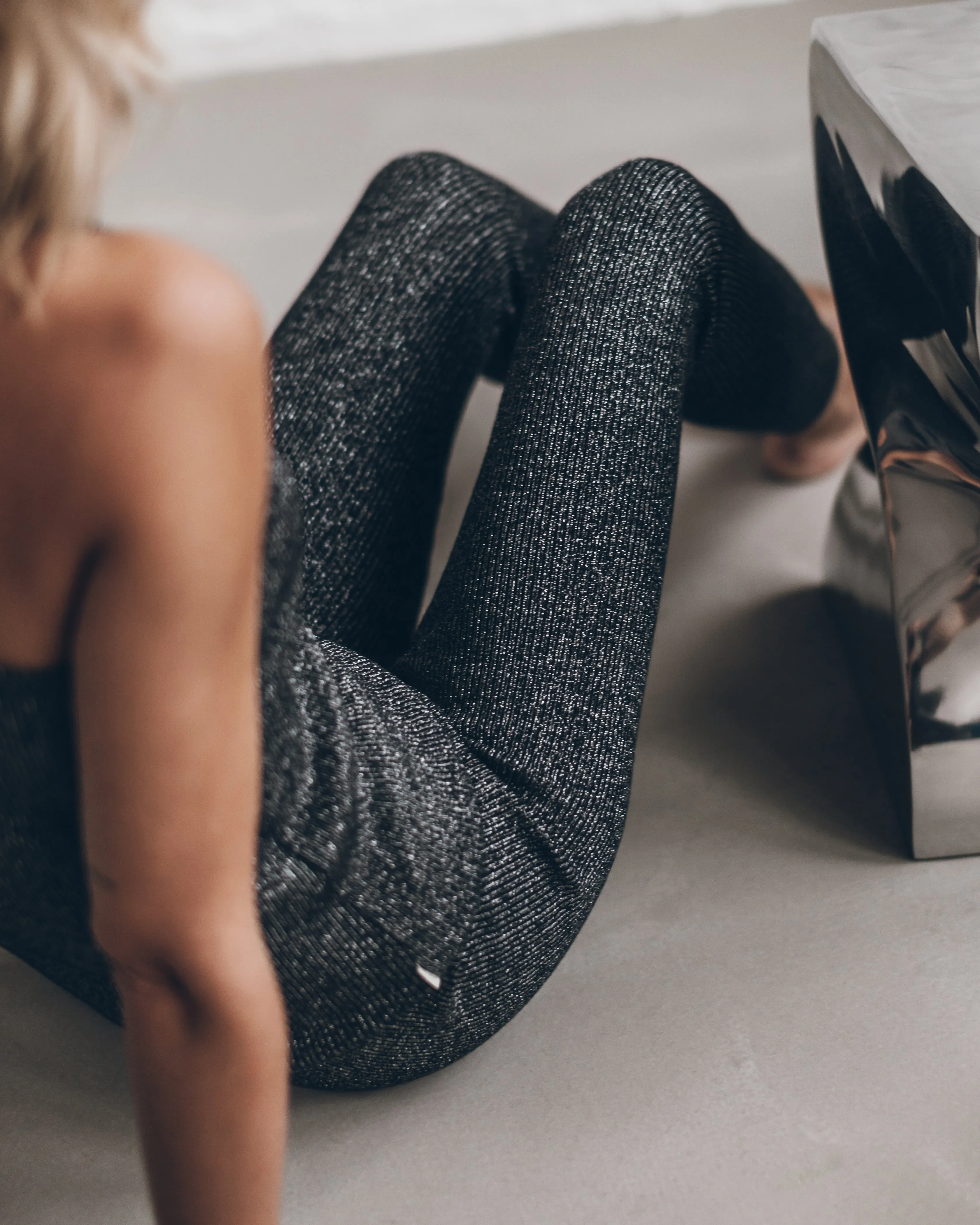 The Dark Glitter Ribbed Leggings