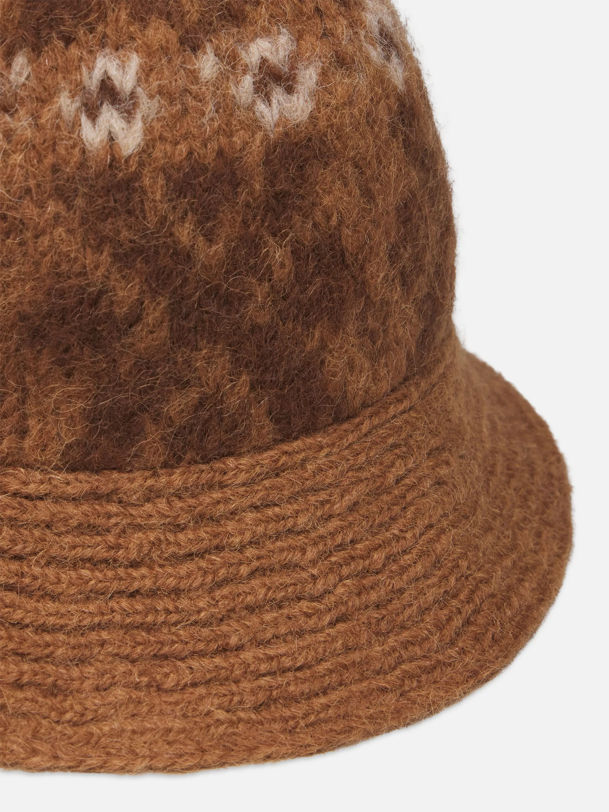 The Fair Isle Bucket Hat -- Camel Multi