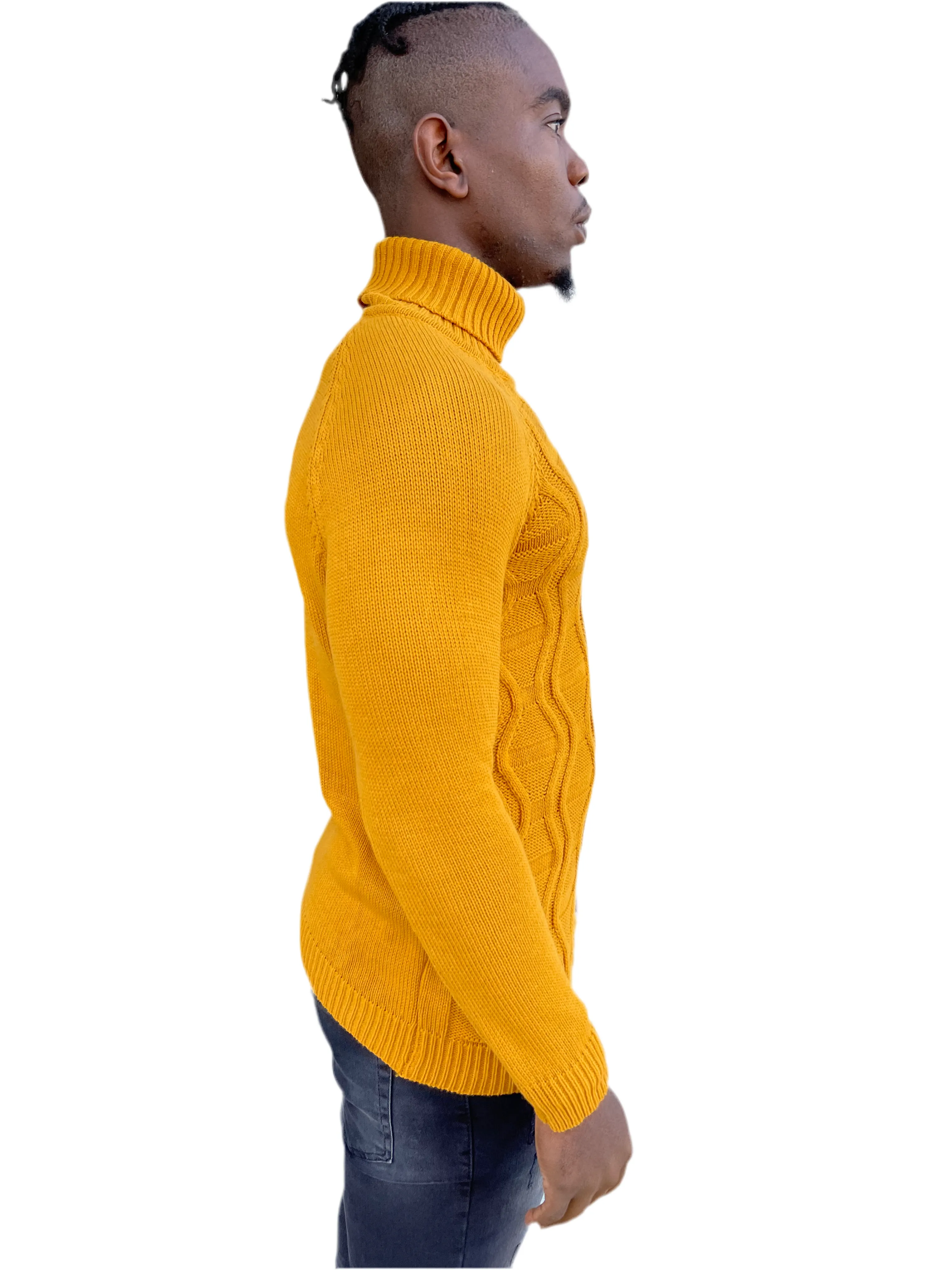 [Thompson] Mustard Knitted Turtle Neck