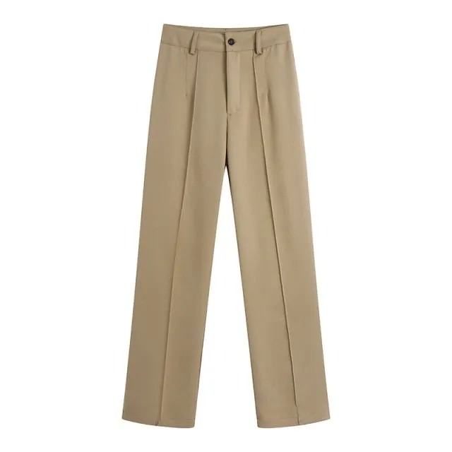 TRAF Classic and Comfortable High Waist Zipper Fly Pants