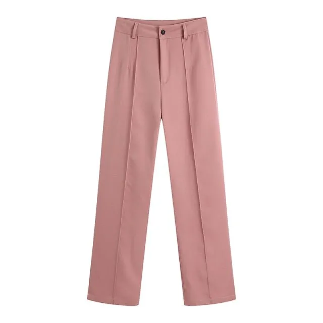 TRAF Classic and Comfortable High Waist Zipper Fly Pants