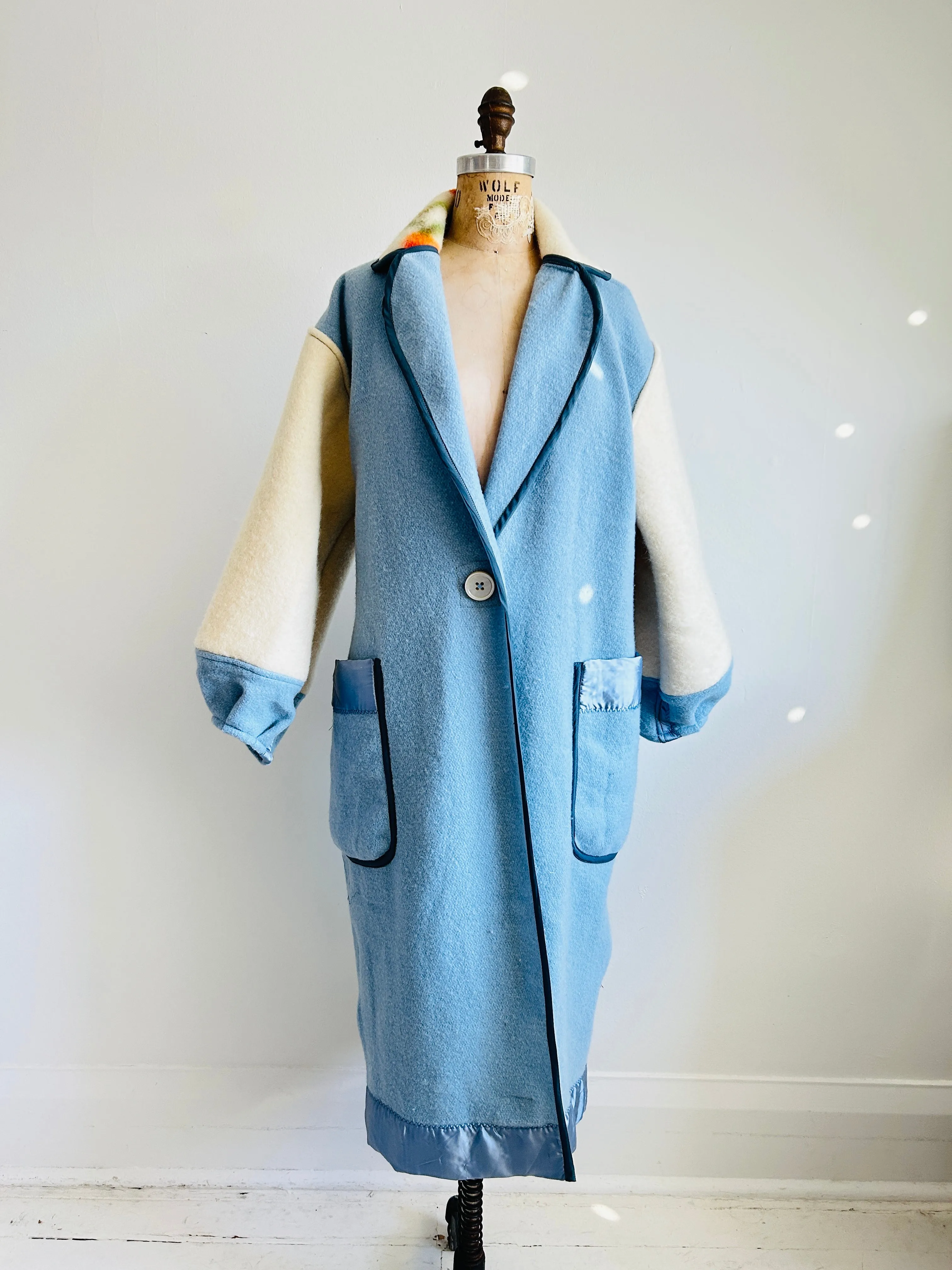 Trench with Vintage Wool Blankets Size M/L #TRENCH2