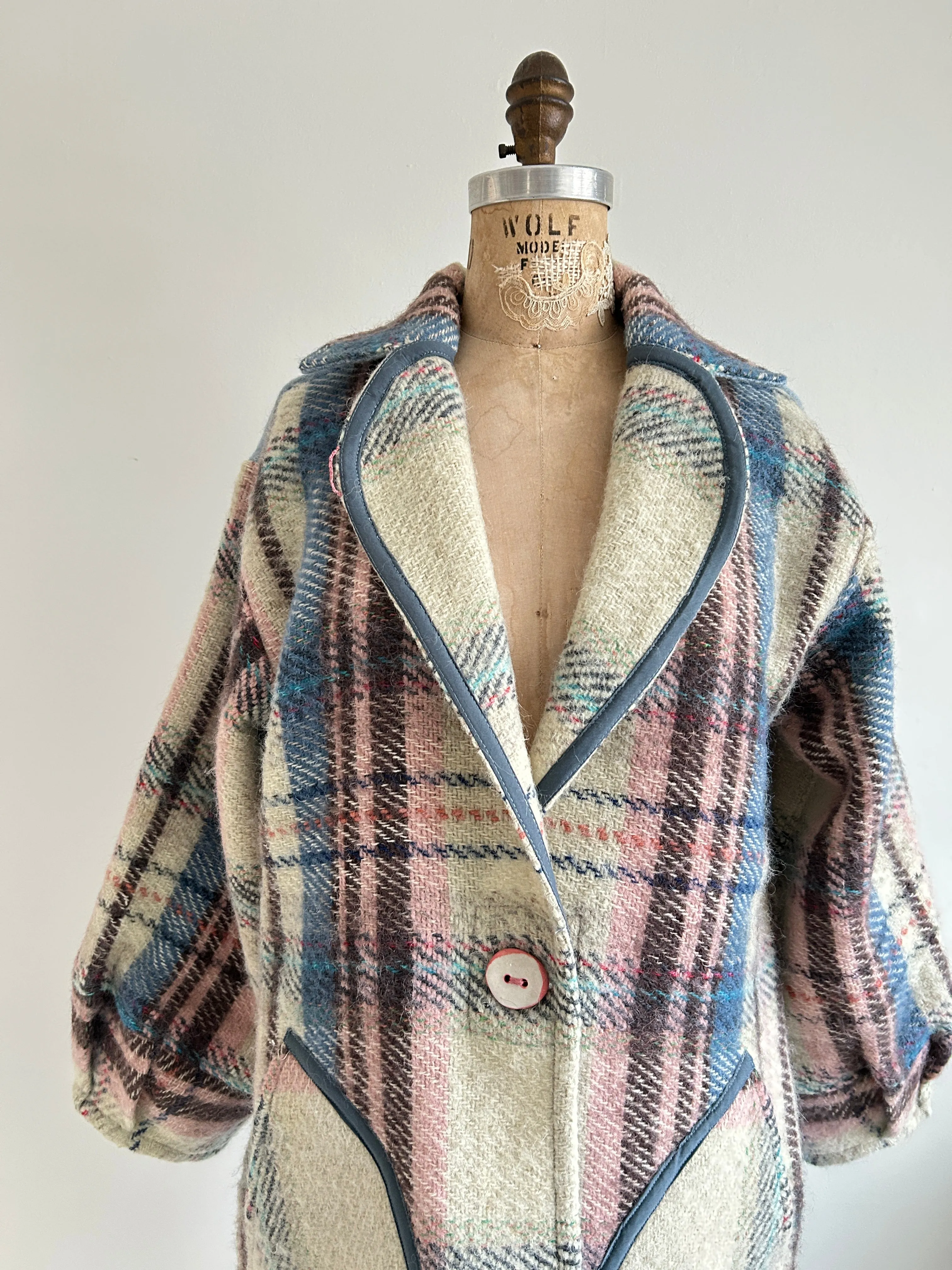 Trench with Vintage Wool Blankets Size S/M #TRENCH13