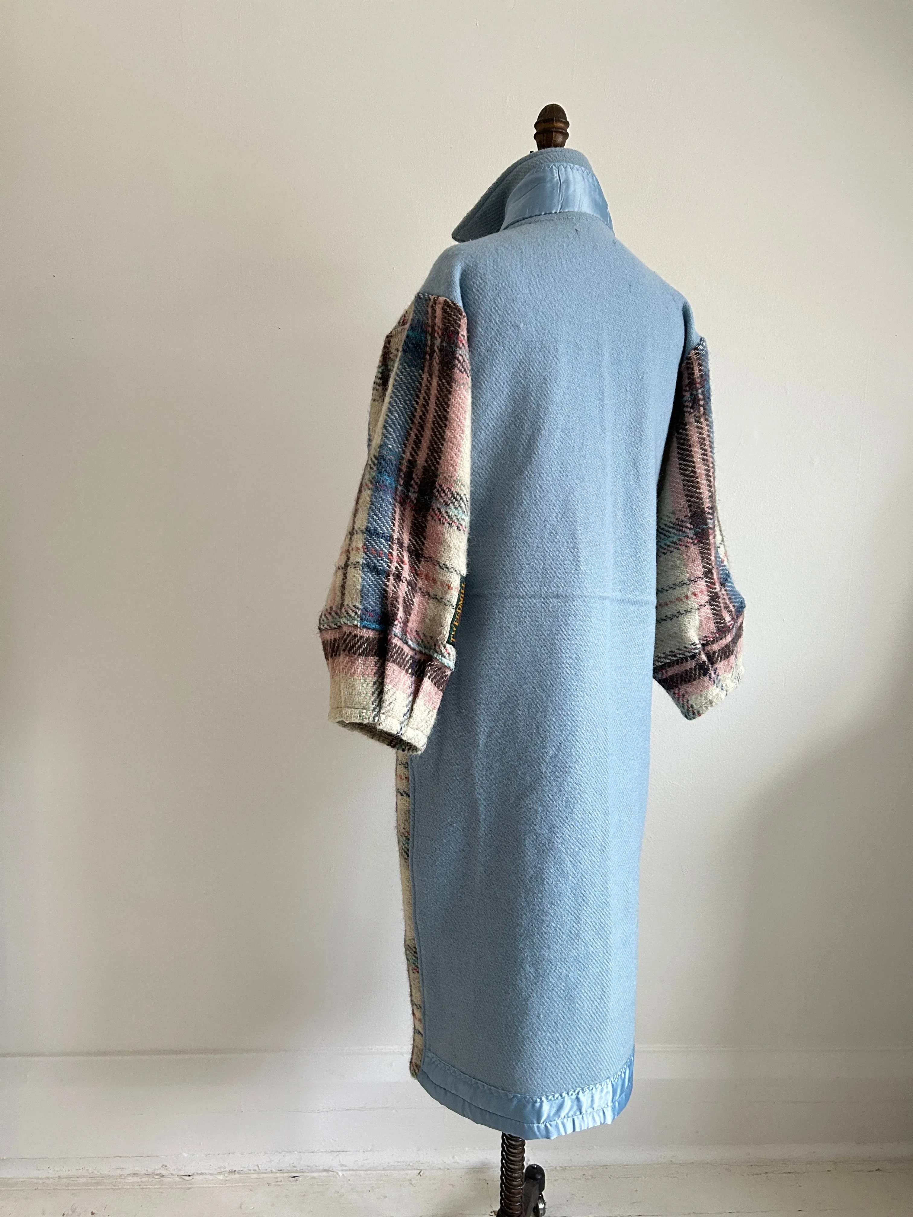 Trench with Vintage Wool Blankets Size S/M #TRENCH13