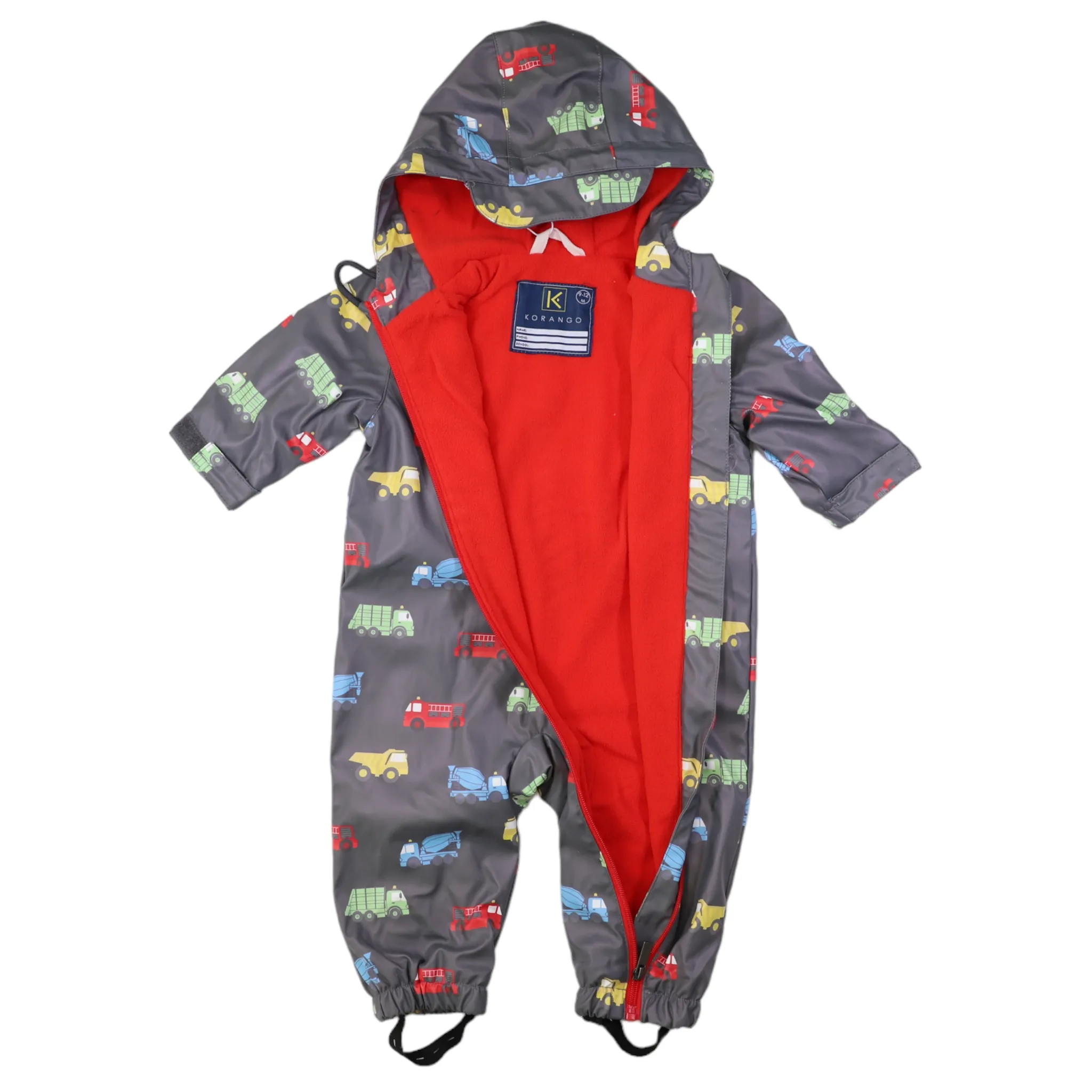 Truck polar fleece lined rain suit charcoal