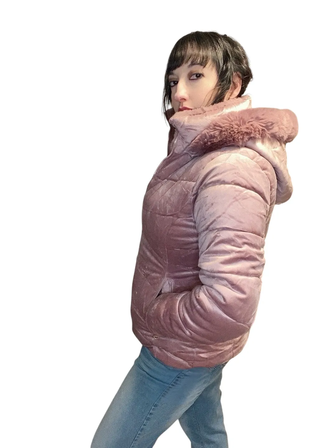 Valerie Velour Jacket: pink