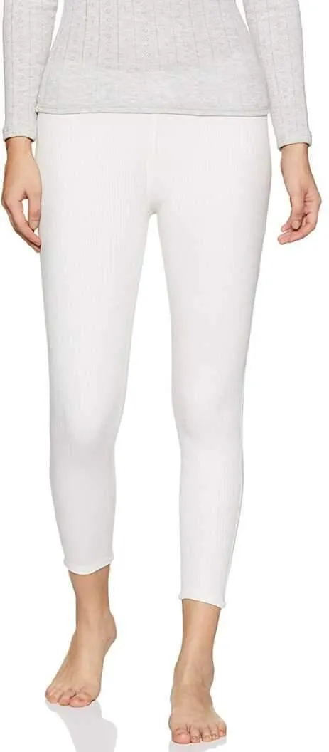 Van Heusen White Cotton Winter Wear Thermal Leggings for Ladies