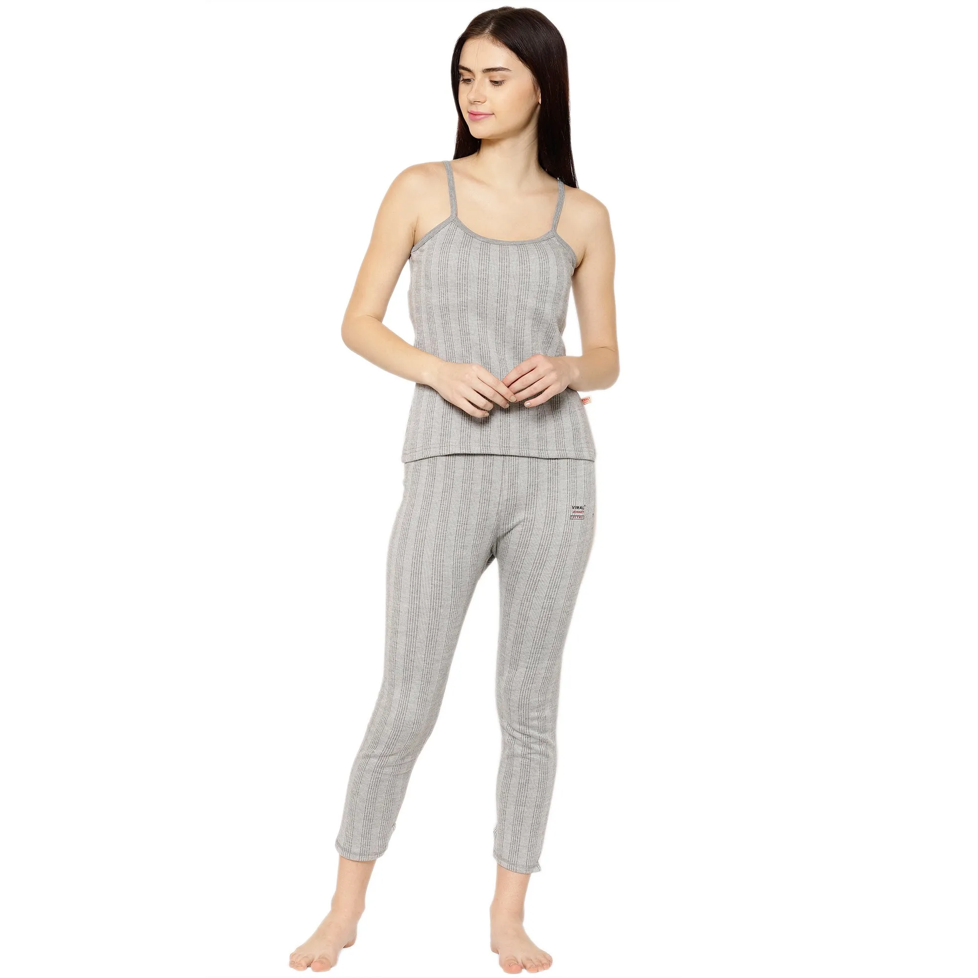 Vimal Jonney Grey Top - Bottom Set Thermal For Women's