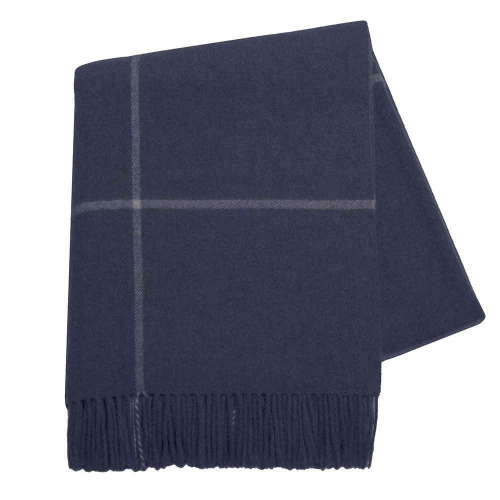 Windowpane Cashmere Throw Navy by Lands Downunder