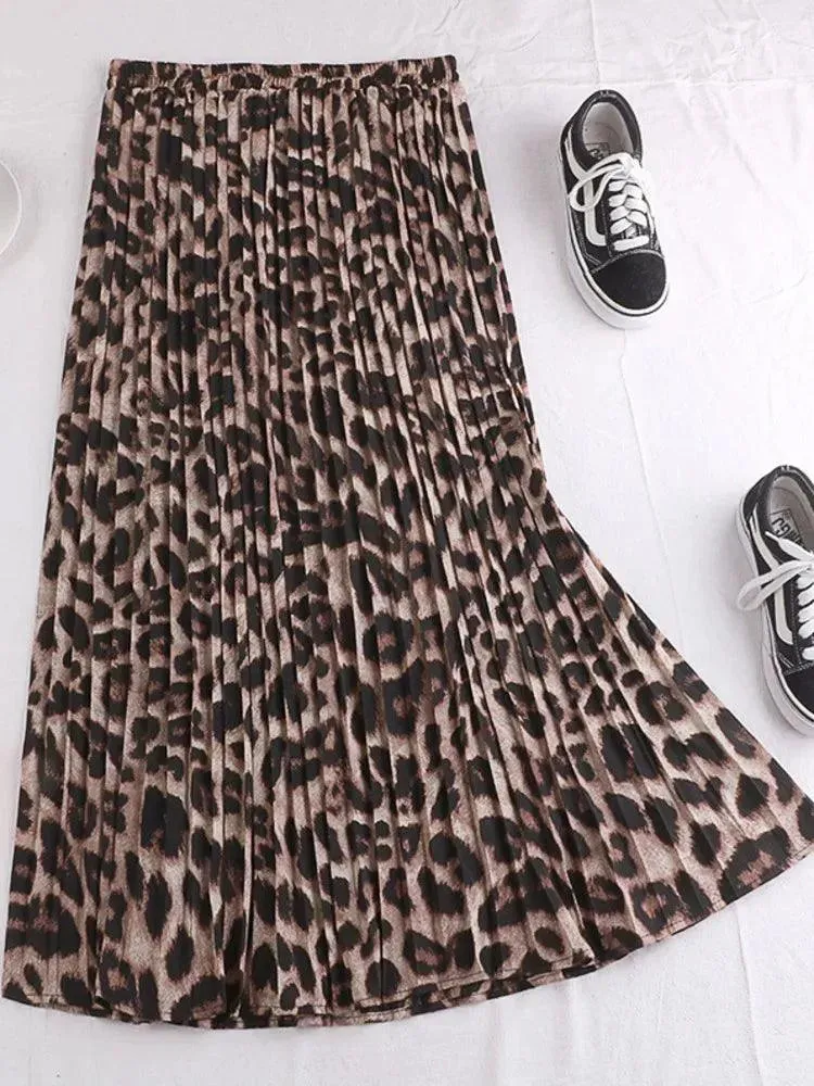 Women's Leopard Print Skirt - Bohemian Elegant Casual