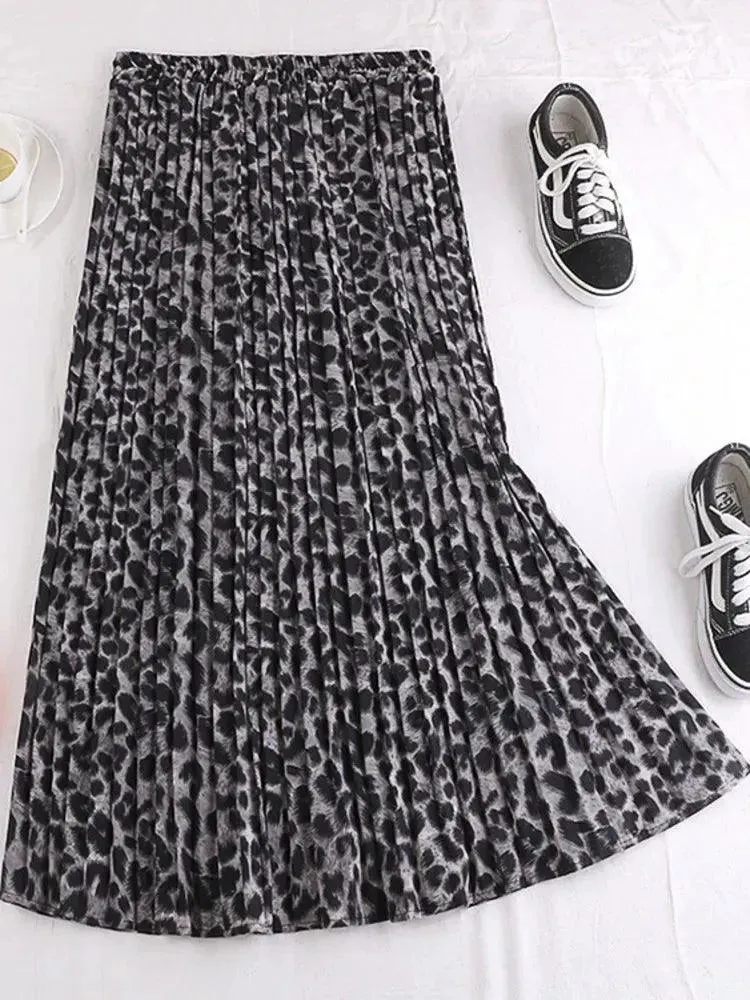 Women's Leopard Print Skirt - Bohemian Elegant Casual