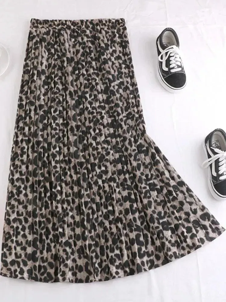 Women's Leopard Print Skirt - Bohemian Elegant Casual