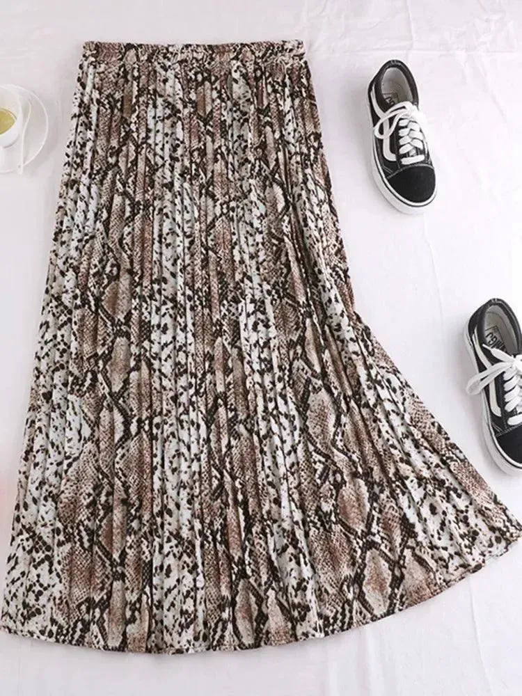 Women's Leopard Print Skirt - Bohemian Elegant Casual