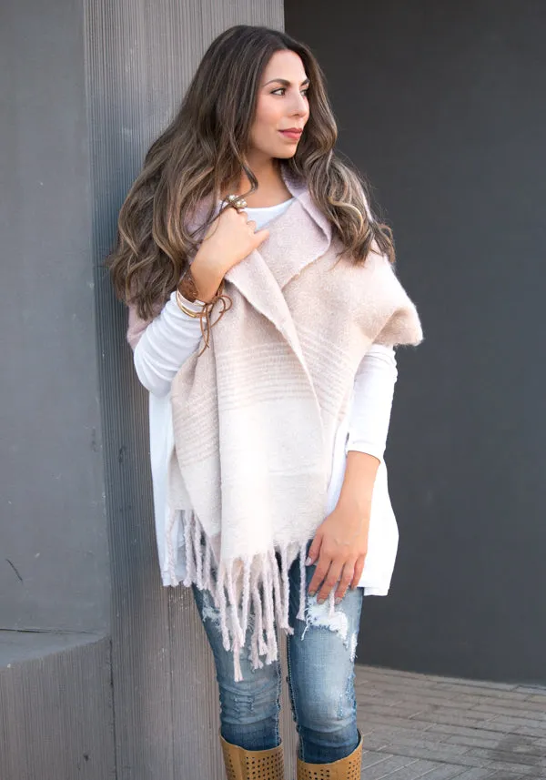 Wool Blend Tassel Scarf